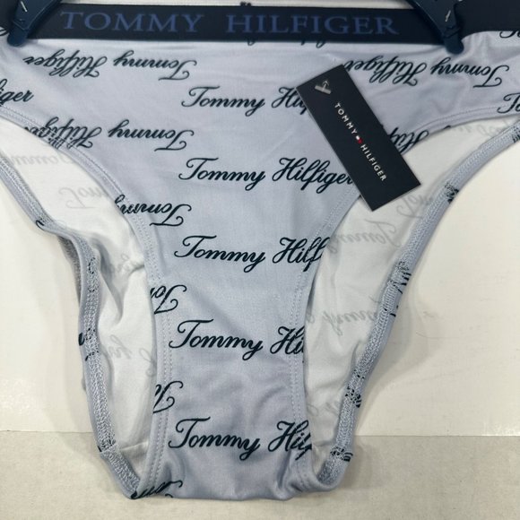 Lot Of Three Tommy Hilfiger Women's Size Medium Panty Bikini Blue Gray Blue New - Picture 3 of 11